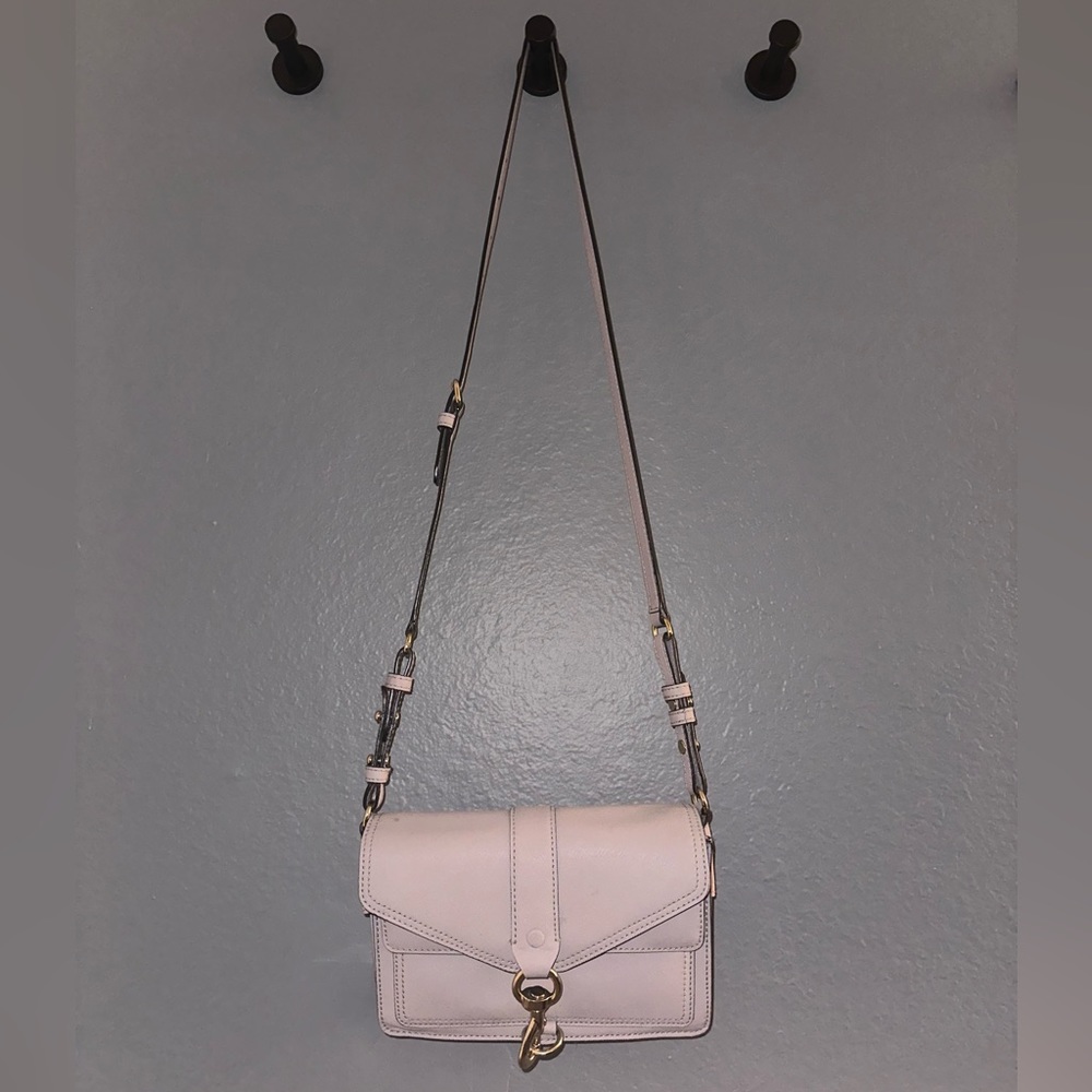 Rebecca Minkoff Hudson Moto Mini crossbody - muted lavender - saffiano leather
